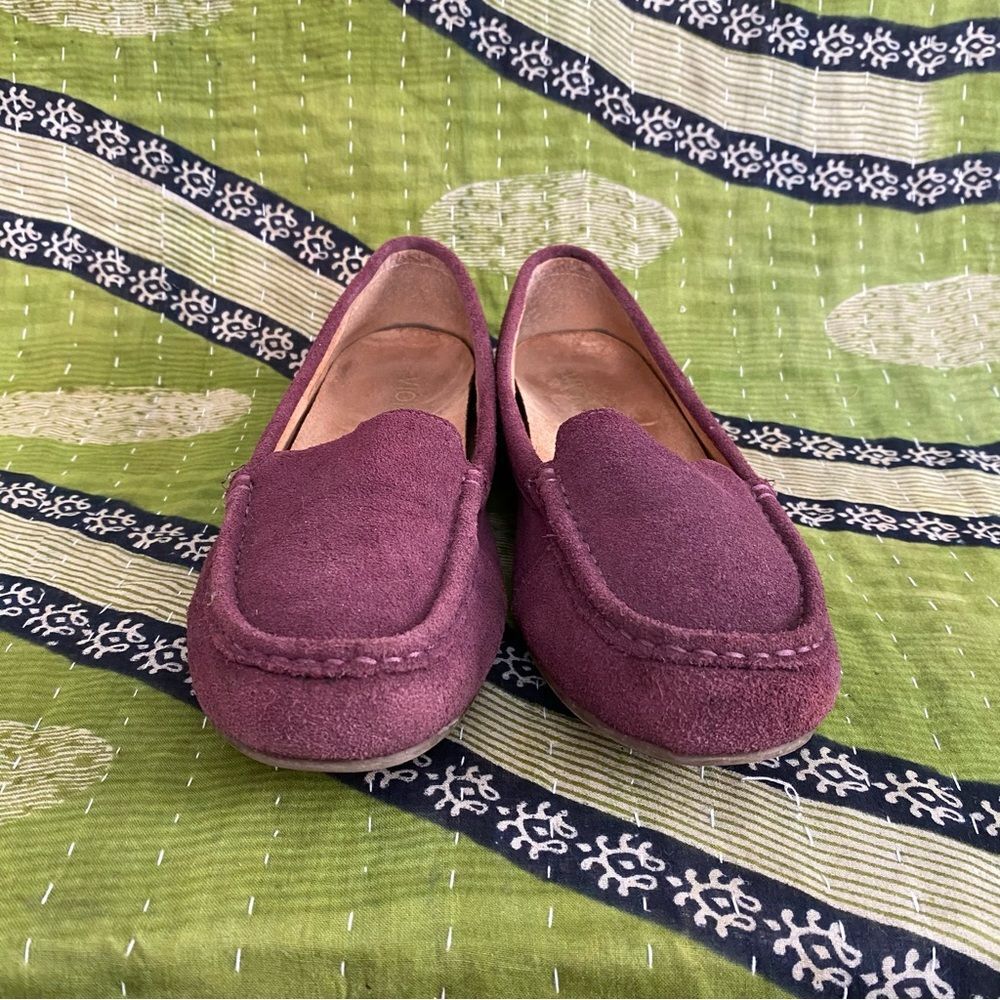 Vionic Purple Plum Debbie Casual Slip-On Suede Driving Flats Moccasins Size 8 - Picture 2 of 13
